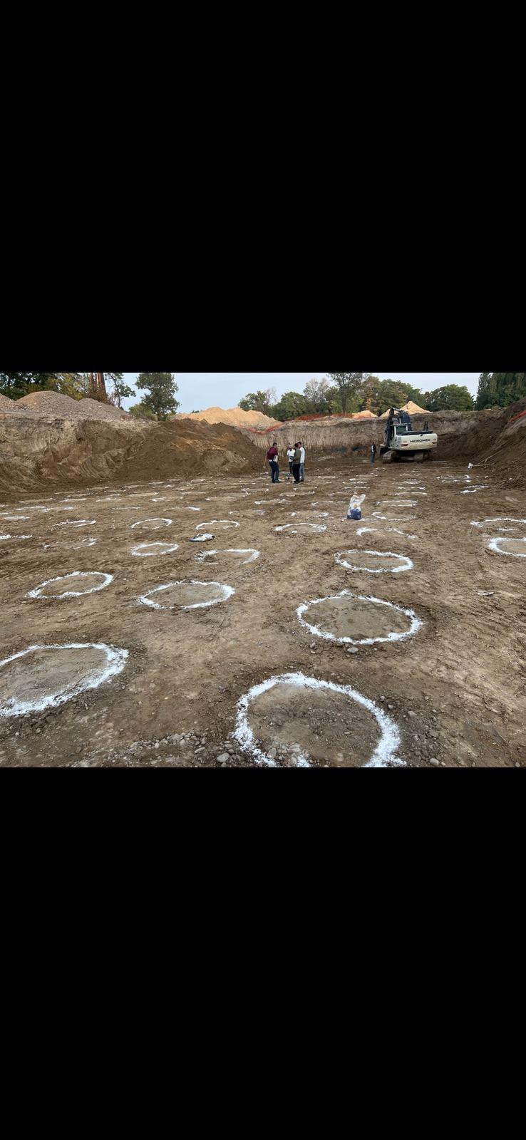 Excavation and pile layout marking